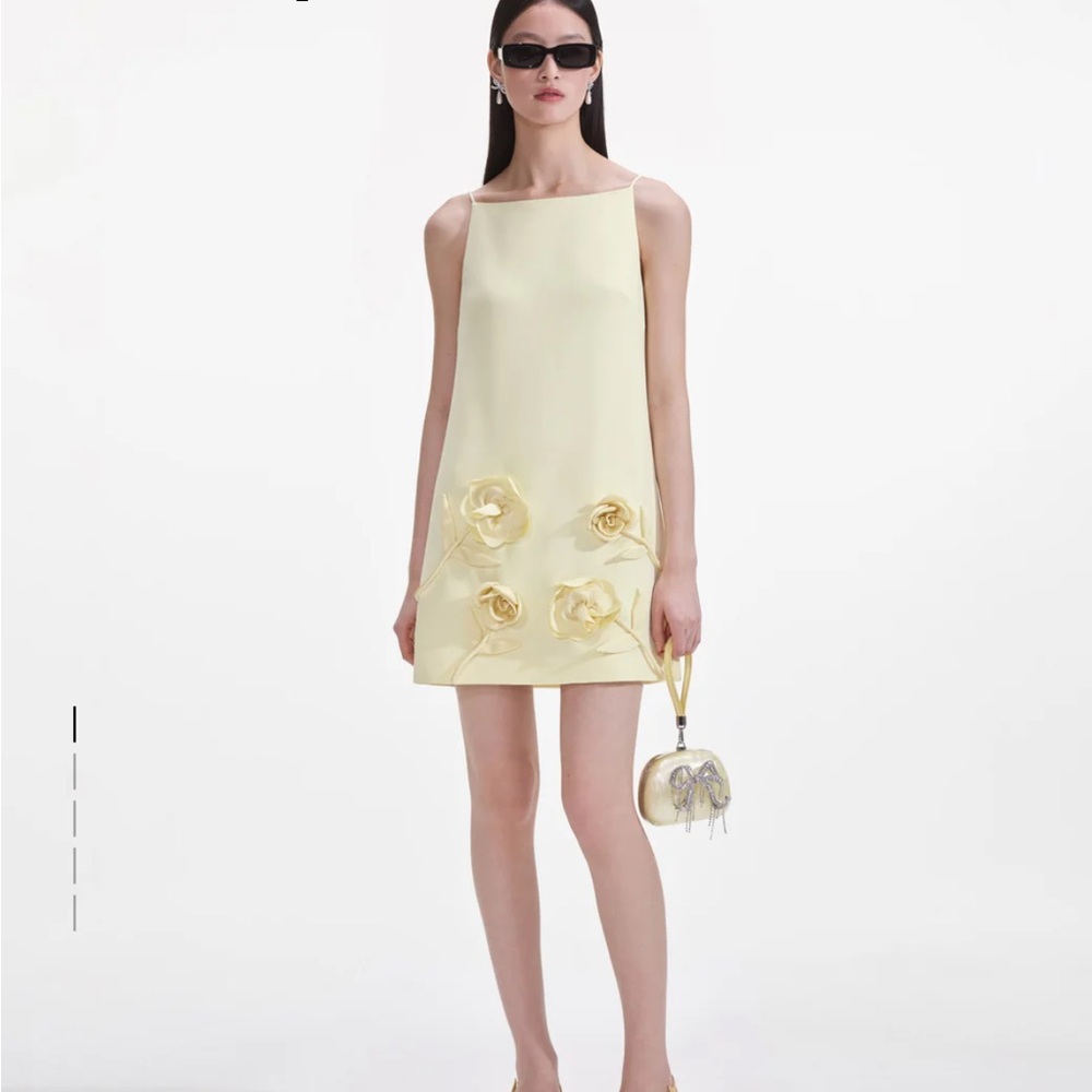 Self-Portrait floral appliqué shift dress